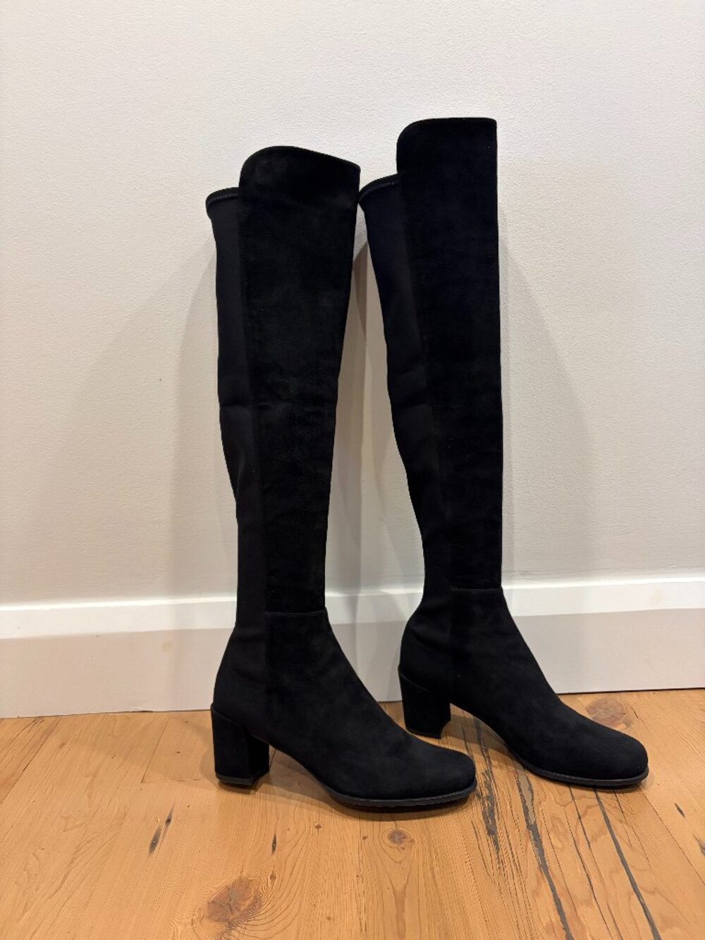 Stuart Weitzman Reserve over-the-knee boot in black suede